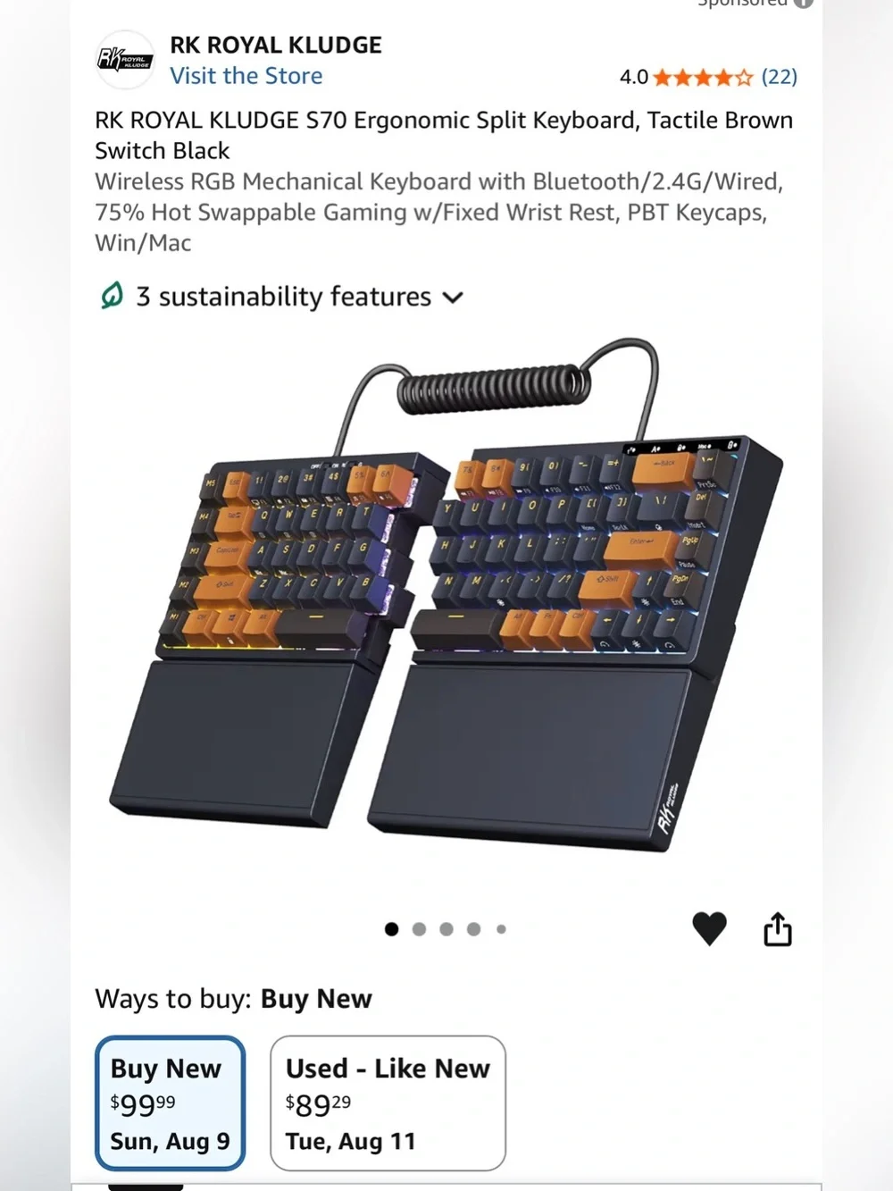 Split Ergonomic Gaming Keyboard